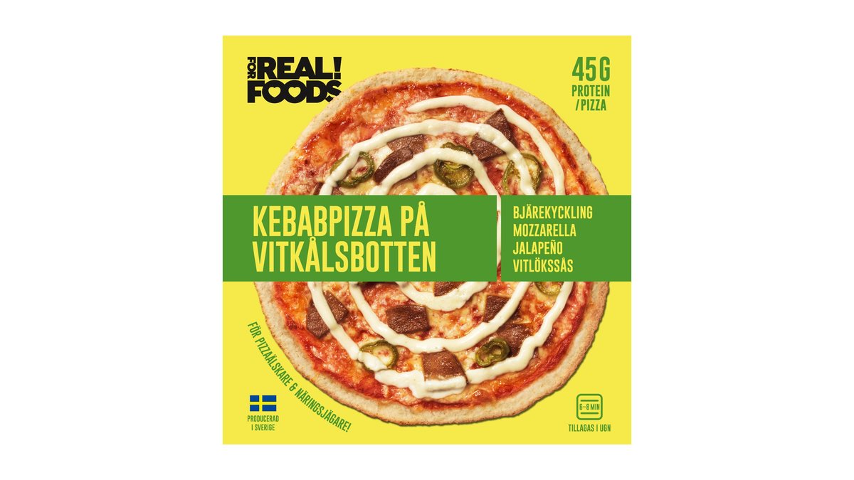 ❄️Protein Pizza m. kyllingekebab, For Real! Foods