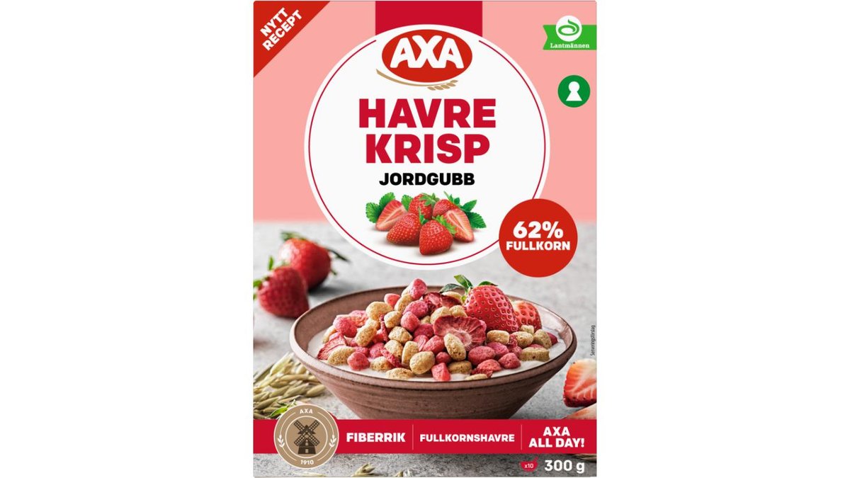 Axa Havrekrisp Jordgubb, 300 g