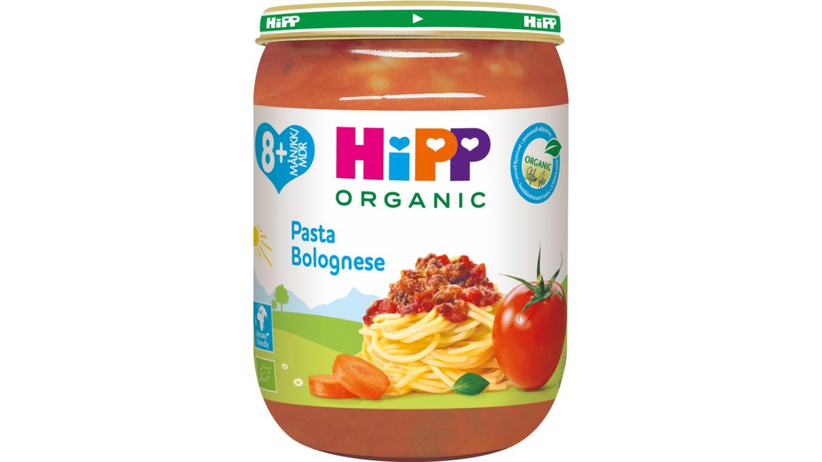 Hipp Barnmat Pasta Bolognese EKO 8 mån, 190 g