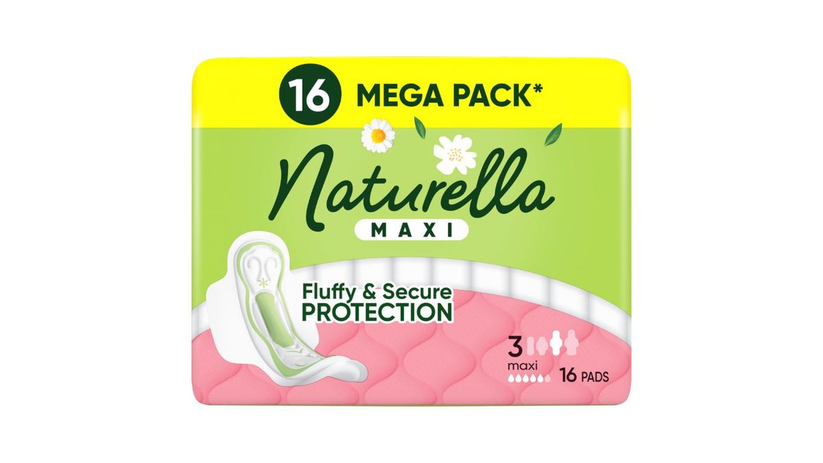 Naturella Maxi Vložky Maxi, velikost 3, S Křidélky, 16