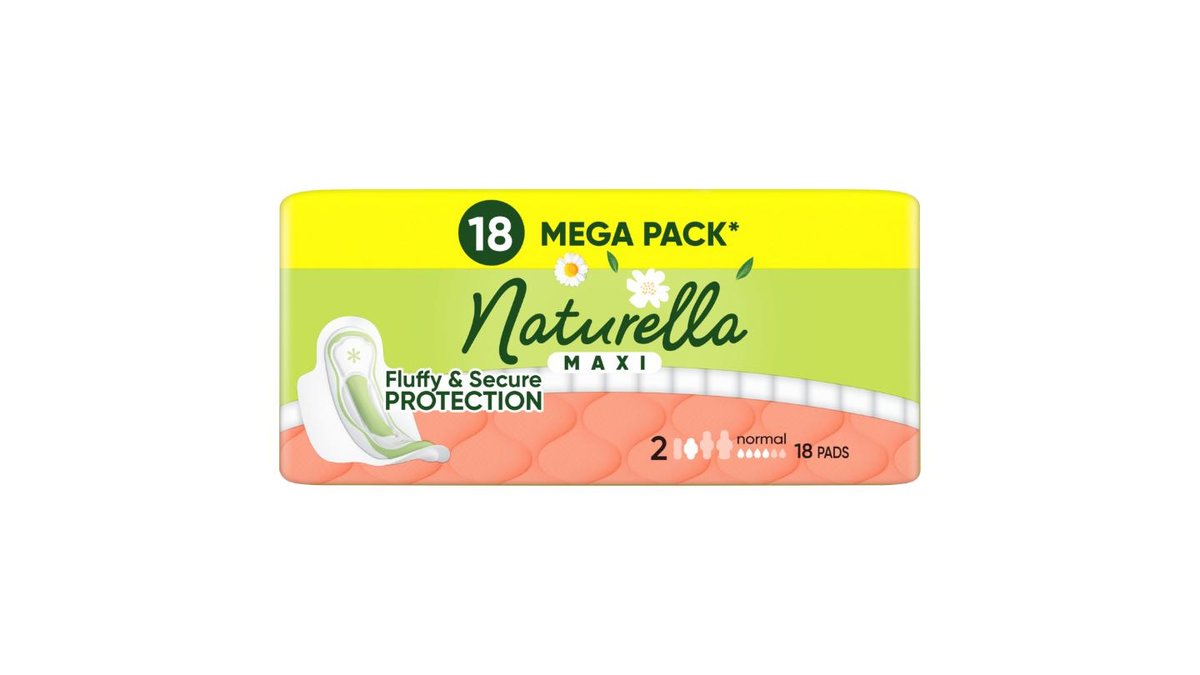 Naturella Maxi Vložky Normal, velikost 2, S Křidélky, 18