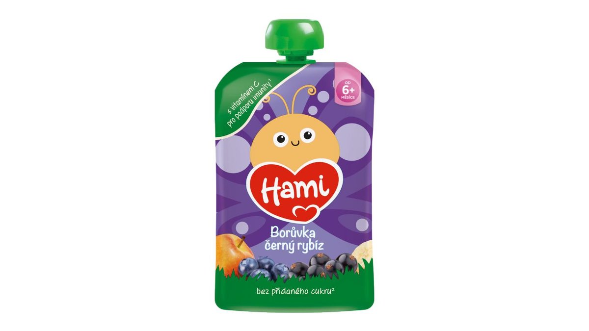 HAMI kapsička Jablko banán čierne ríbezle čučoriedky 100g