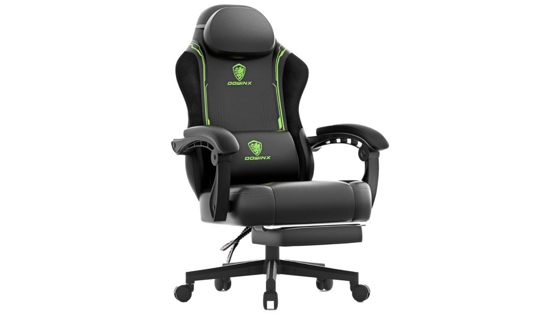 Dowinx Ergonomic Gaming Chair PU Leather with Massage Lumbar Support ...