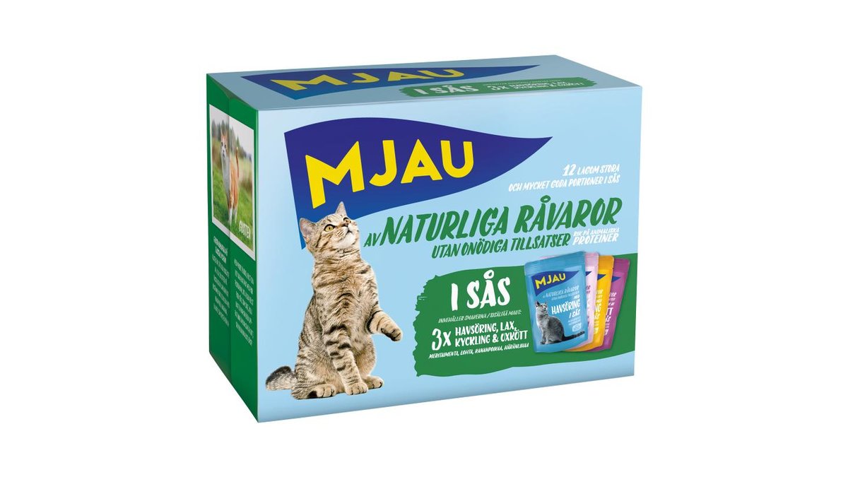 Mjau Kattmat Mutibox Kött & Fisk, 12x85 g