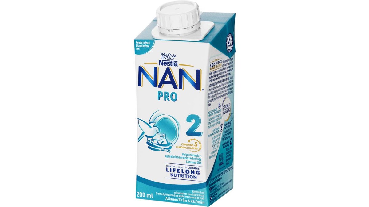 Nestlé Modersmjölksersättning Nan Pro 2 Drickfärdig 200, ml