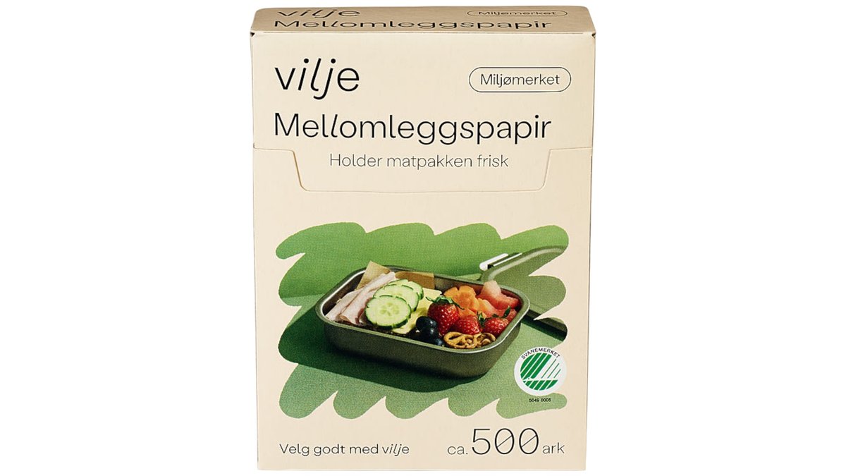 Vilje Mellomleggspapir, 500 ark