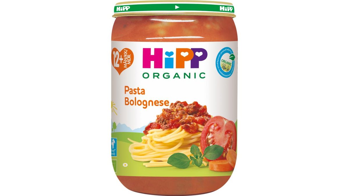 Hipp Barnmat Pasta Bolognese 12 mån EKO, 220 g