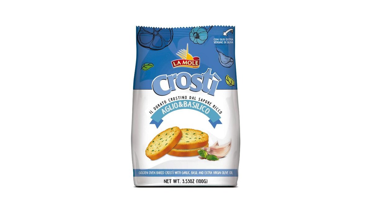 Crosti m. basilikum & hvidløg, La Mole 100 g