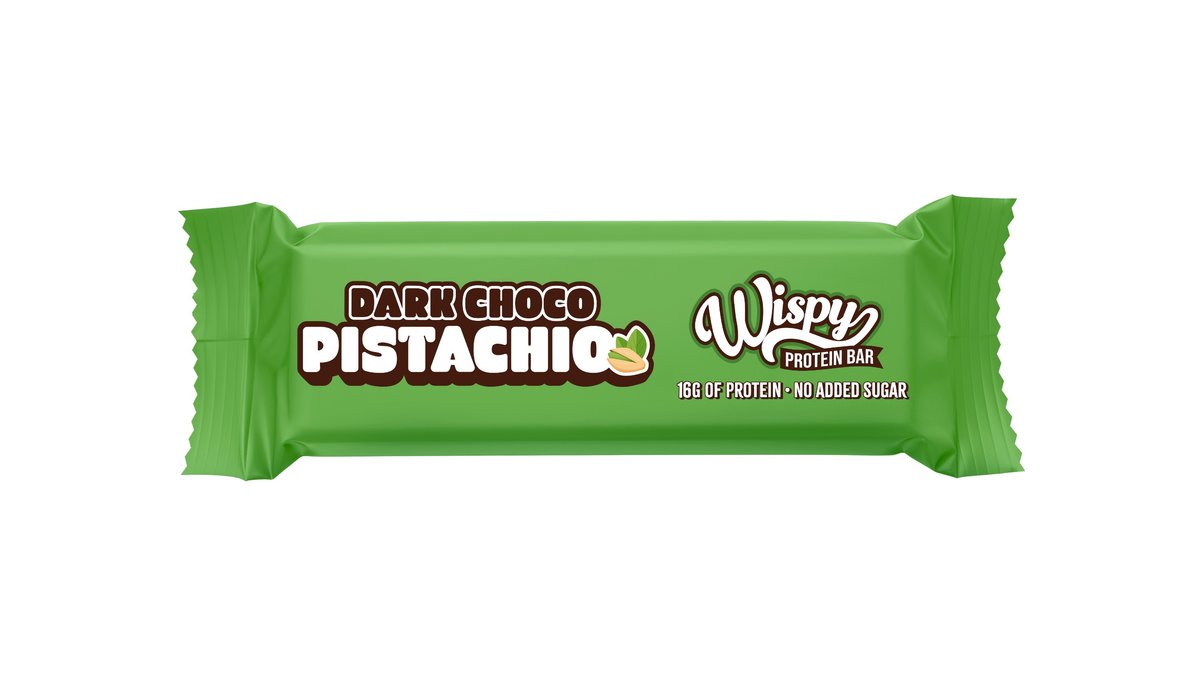 Proteinbar m. pistacie & mørk chokolade, Wispy