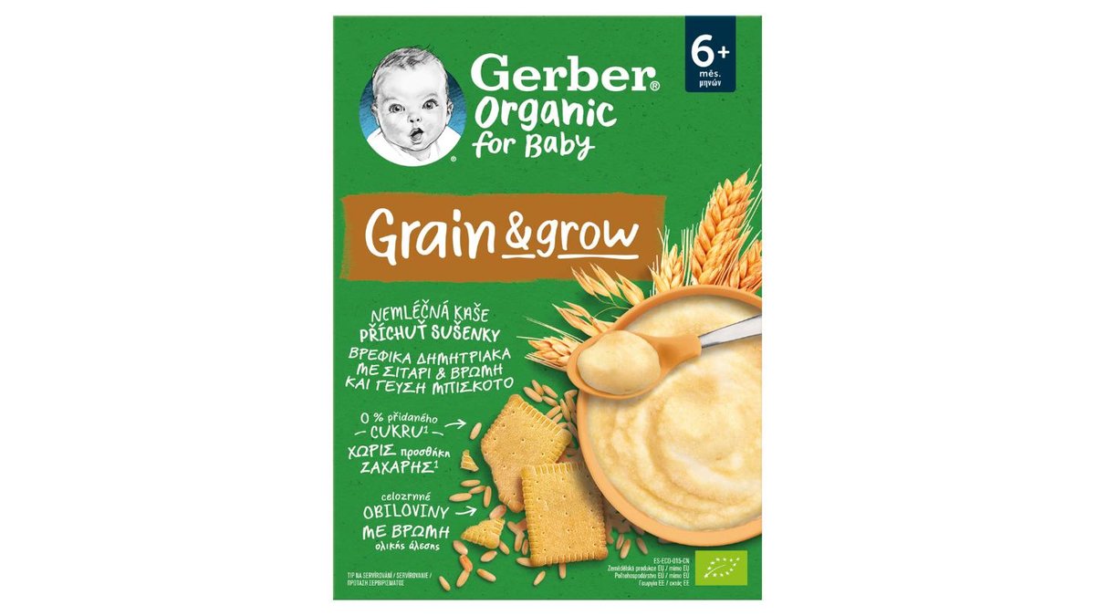 GERBER Organic nemliečna kaša s príchuťou sušienky 200 g
