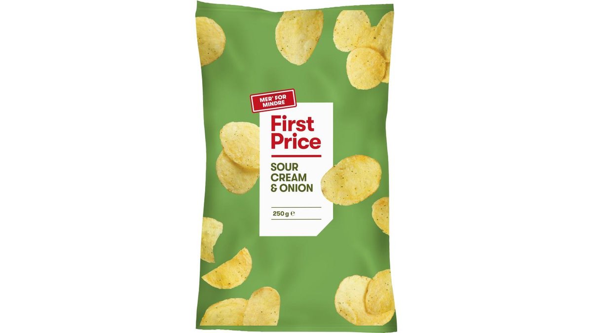 Chips m. sour cream & onion, First Price
