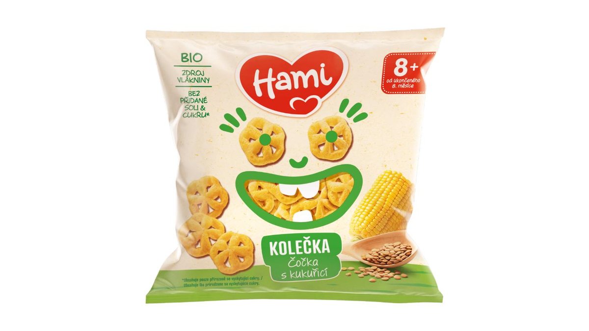 Hami Bio Kolečka Čočka s kukuřicí 8+, 20 g