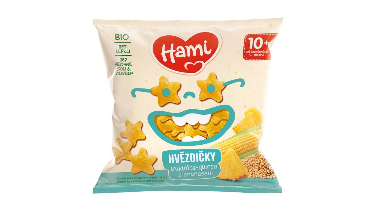 HAMI hvězdičky kukuřice-quinoa s ananasem 20 g