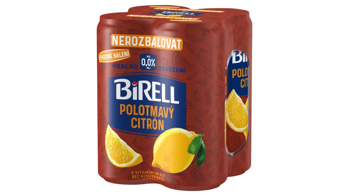 Birell Polotmavý citrón 4 x 0,33l (1,32l)