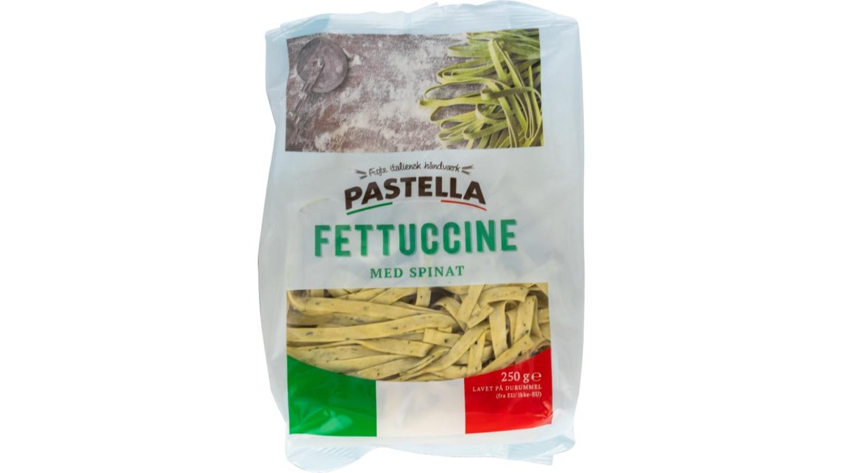 Fettuccine m. spinat, Pastella