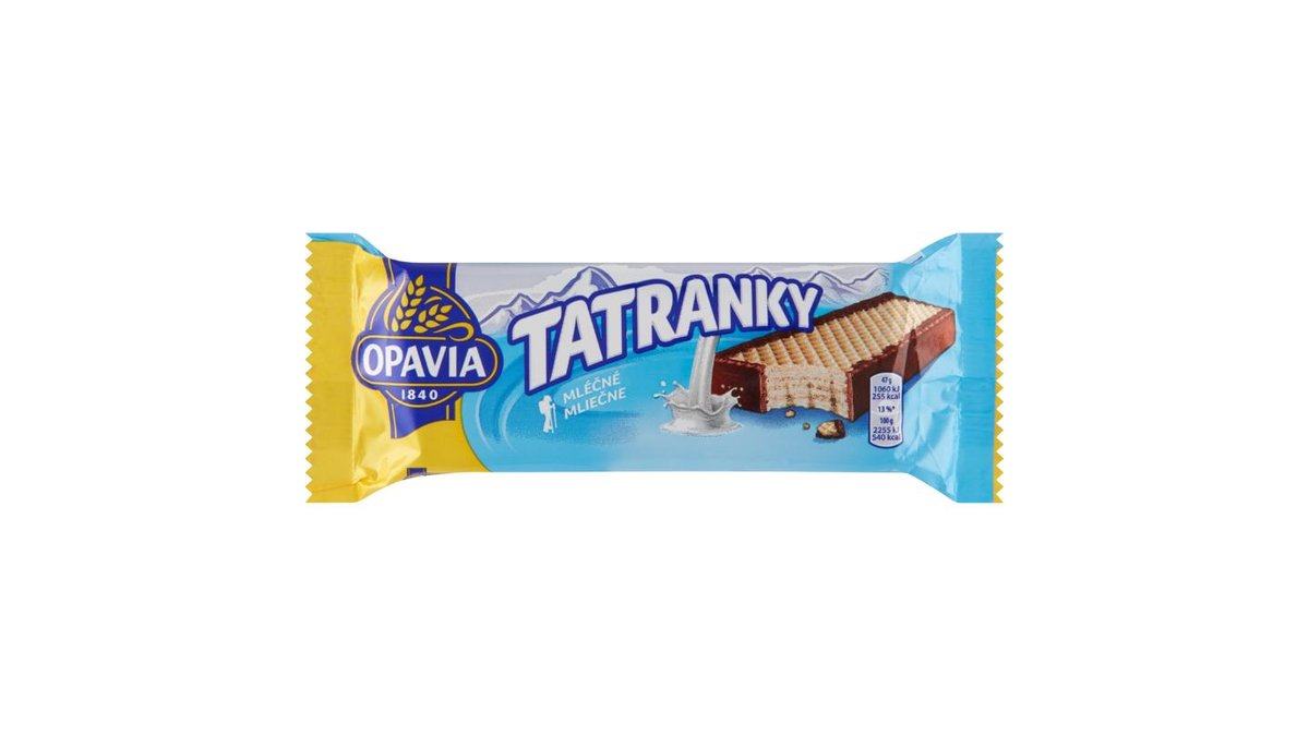 Opavia Tatranky s mléčnou náplní Oplatky Individuální balení 47 g