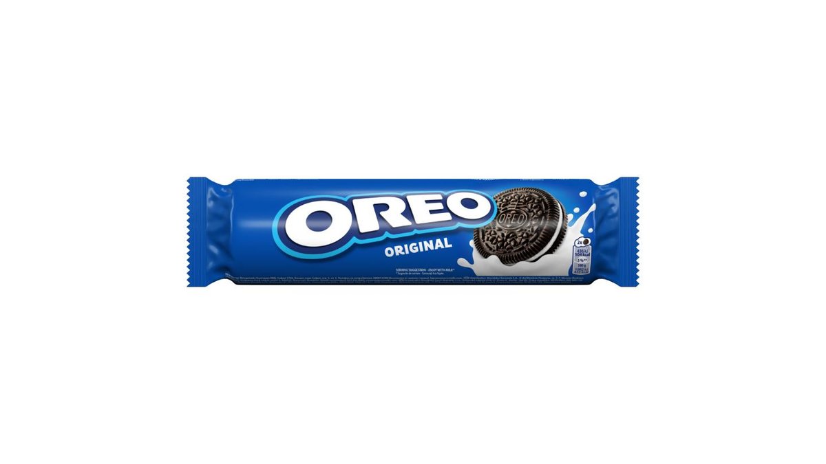 OREO Original vanilkové sušenky s náplní vhodné pro vegetariány 14 sušenek 154 g