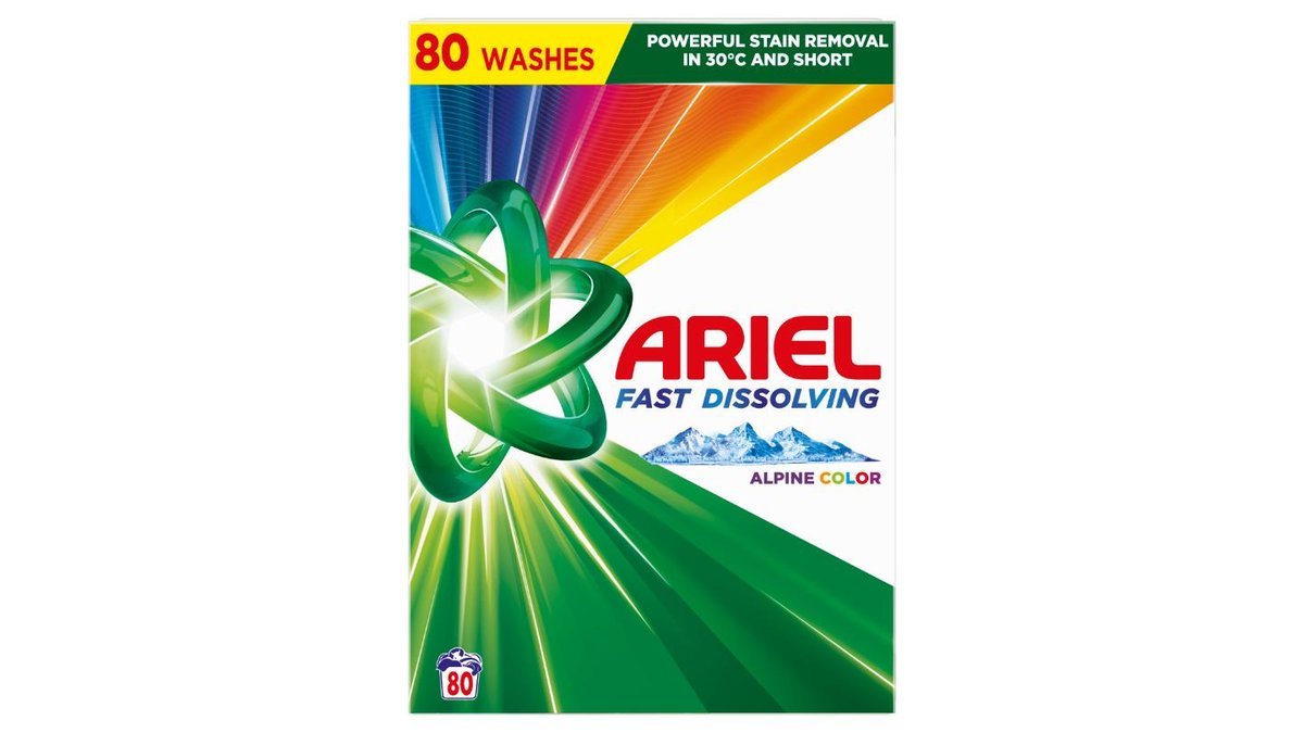 Ariel Alpine Color Prášok Na Pranie, 4.4 kg, 80 Praní
