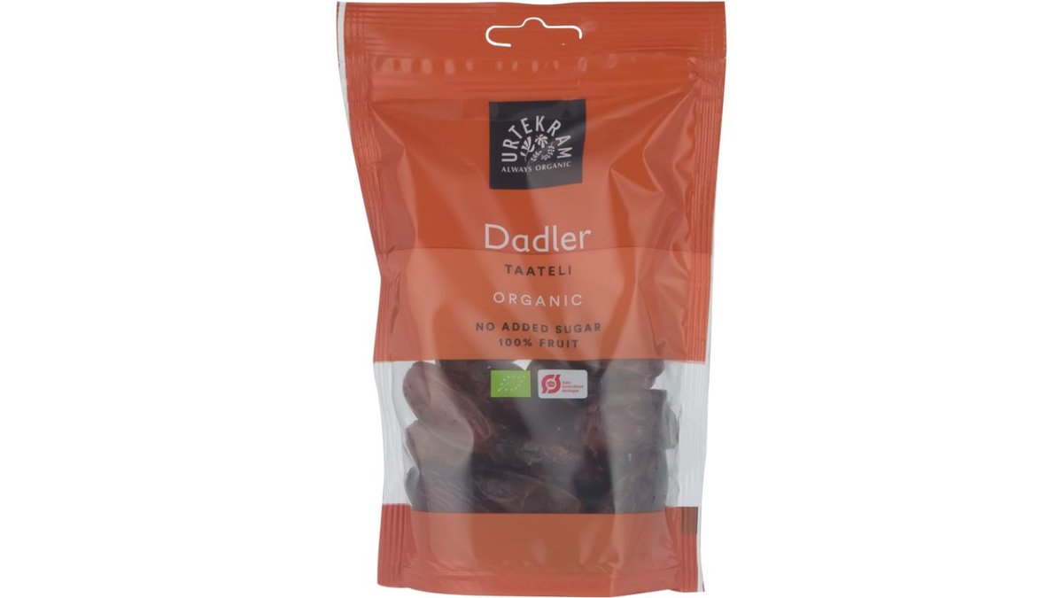 Soltørrede dadler øko. Urtekram