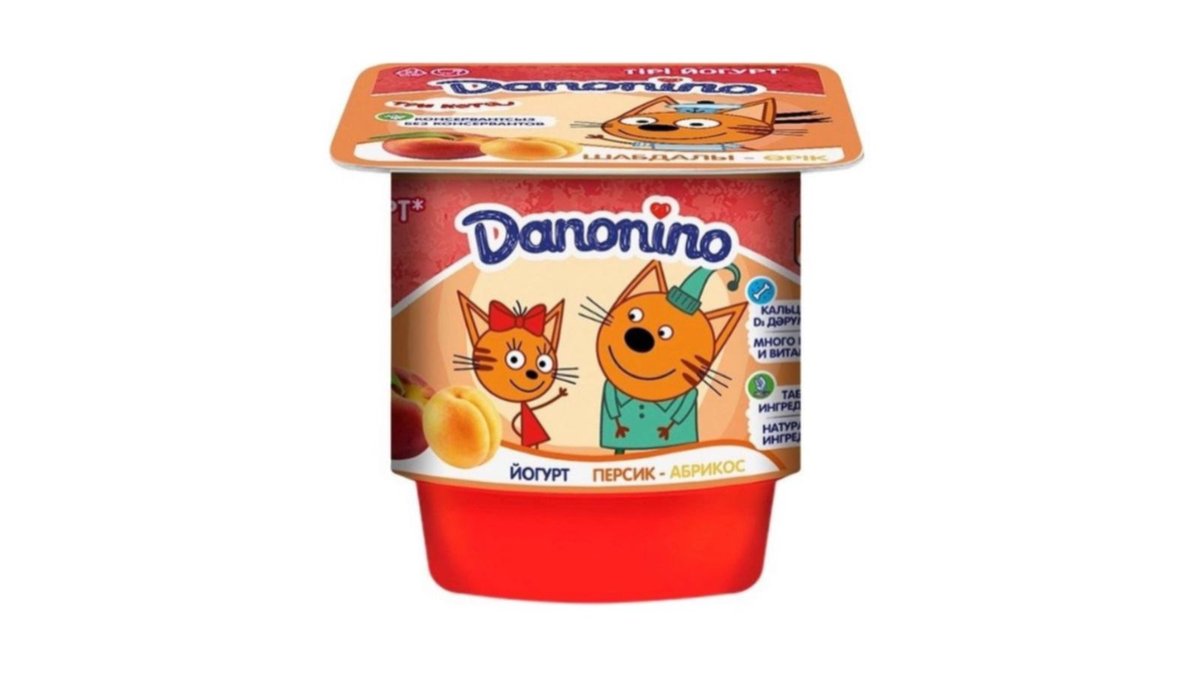 Йогурт Danonino персик/абрикос 3% 100 г
