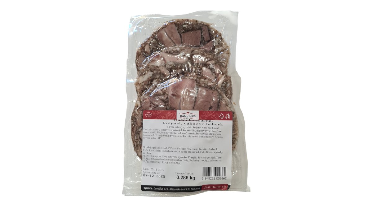 ** Danubius Tlačenka mäsitá plátky, ~294 g