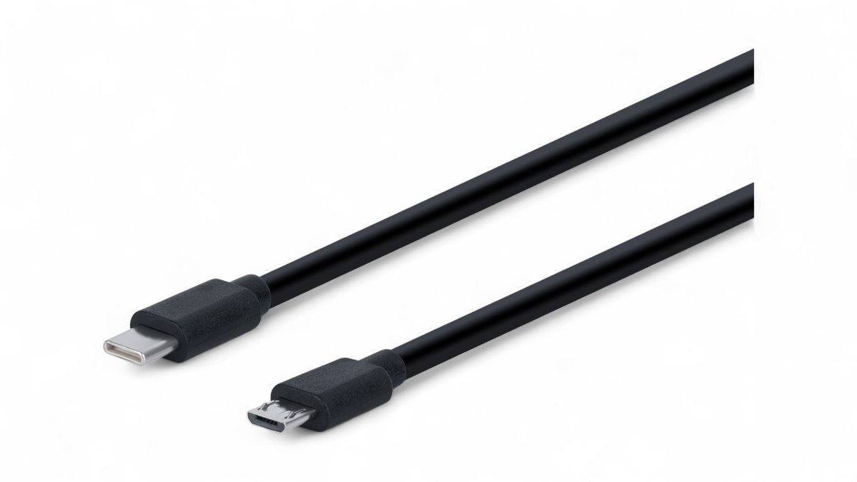 USB-C t. Micro-USB kabel 1m i sort, Fuj:tech 1 stk.
