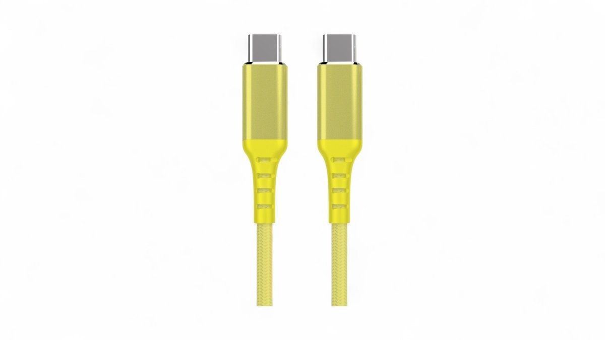 USB-C kabel 2m i gul, Fuj:tech 1 stk.