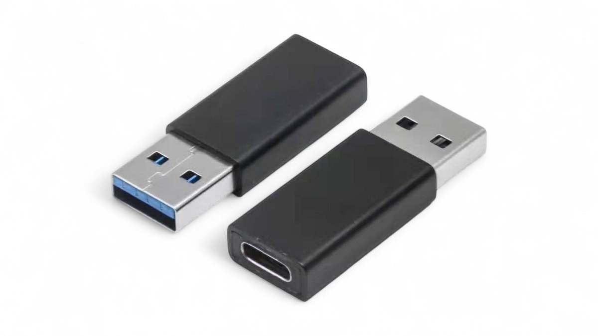 USB-A t. USB-C adapter, Fuj:tech 1 stk.