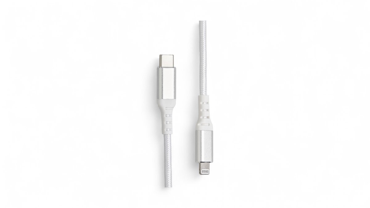 Lightning t. USB-C kabel 2m i hvid, Fuj:tech 1 stk.