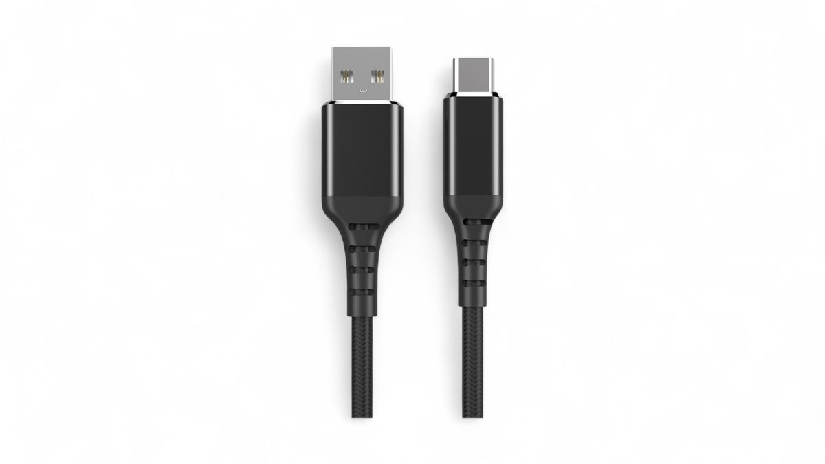 USB-C t. USB-A kabel 2m i sort, Fuj:tech 1 stk.