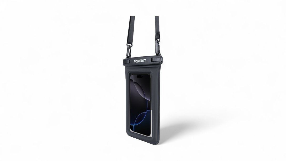 Vandtæt mobiletui i sort, FoneKit 1 stk.