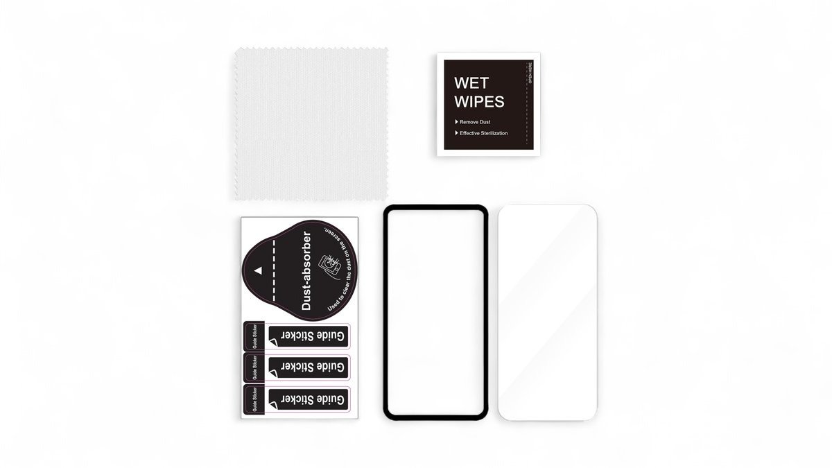 Panserglas t. iPhone 15/15 Pro i sort, FoneKit 1 stk.