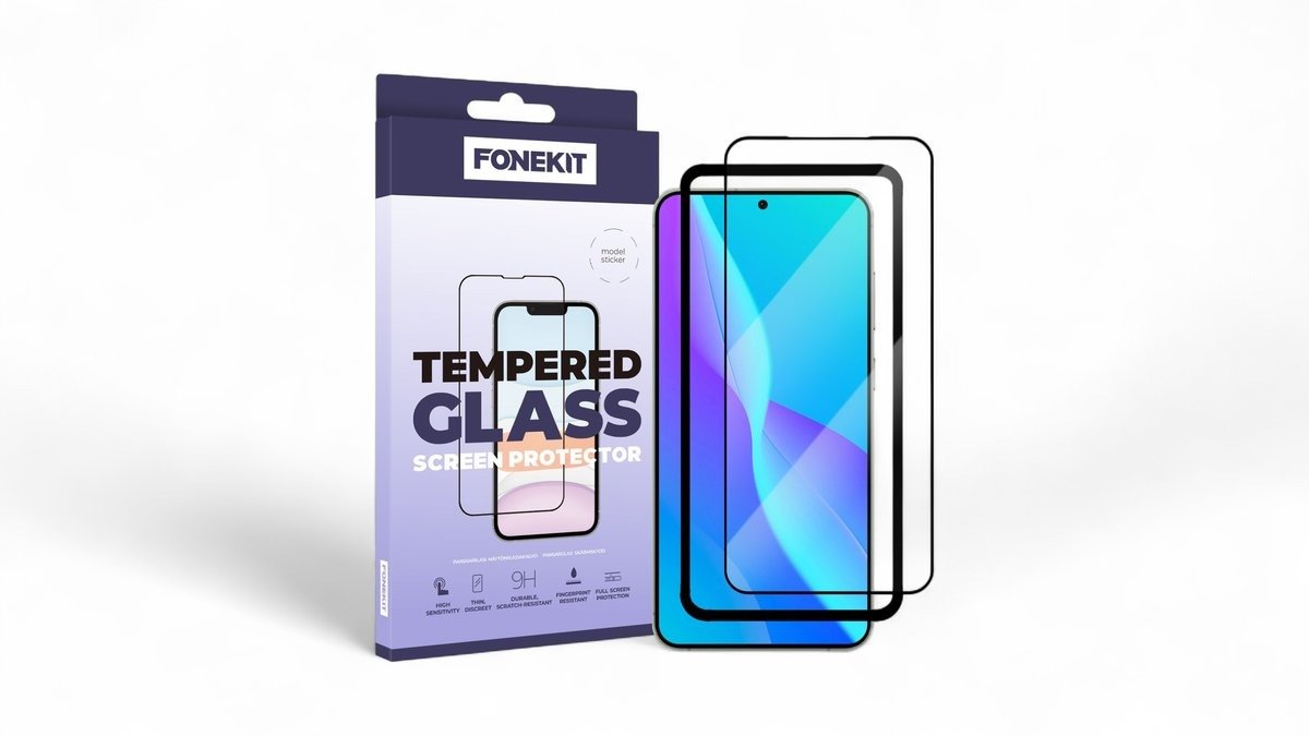 Panserglas t. Samsung Galaxy S25 / S24 i sort, FoneKit 1 stk.