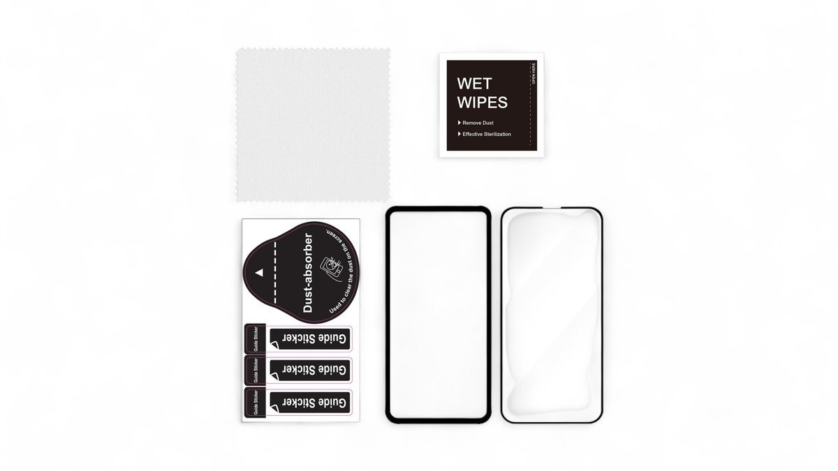 Panserglas t. iPhone 13/13 Pro/14 i sort, FoneKit 1 stk.