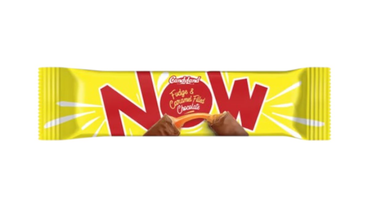 NOW FUDGE AND CARAMEL FILLED CHOCOLATE