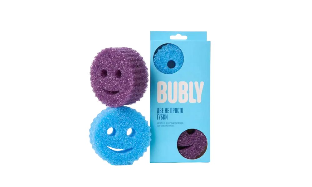 Губка BUBLY Для посуды Вискоза 2шт кор