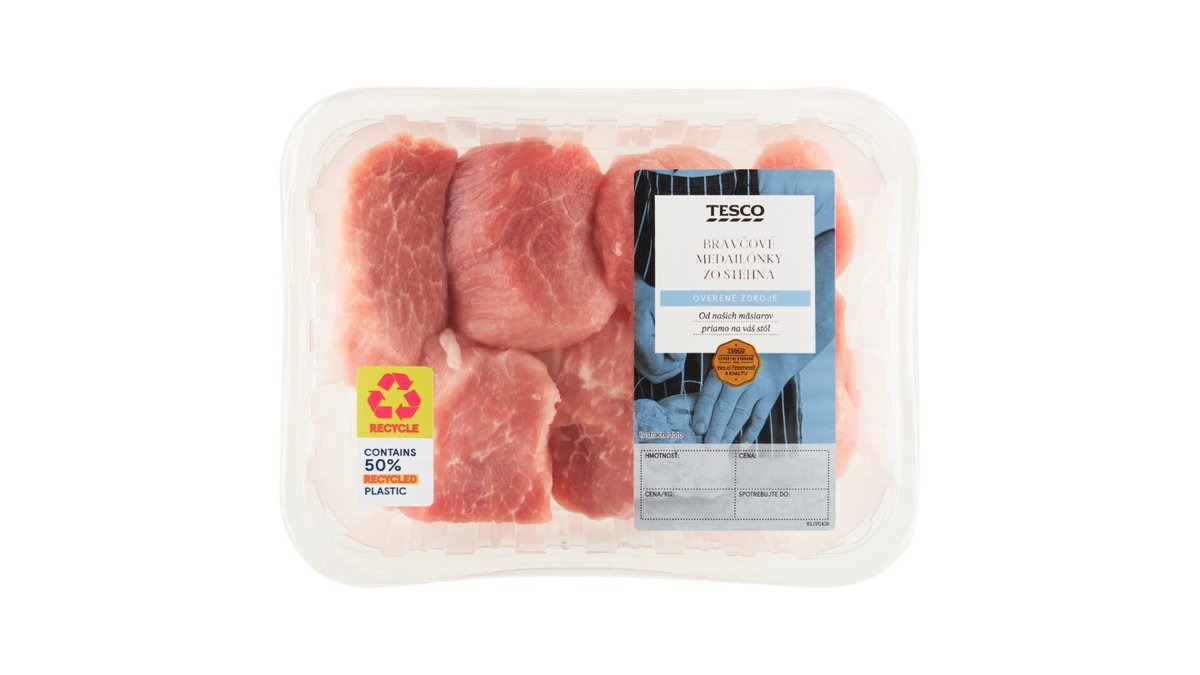 Tesco Bravčové medailónky zo stehna 0,360 kg