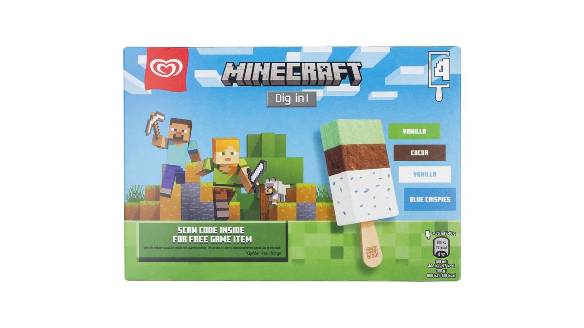 ❄️Ispinde tre-lags, Minecraft 4 stk.