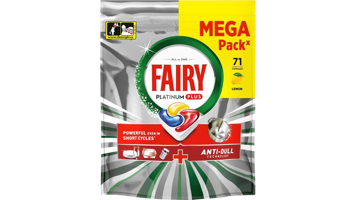 Fairy Platinum Plus All in One Anti-Dull konetiskitabletti 71kpl