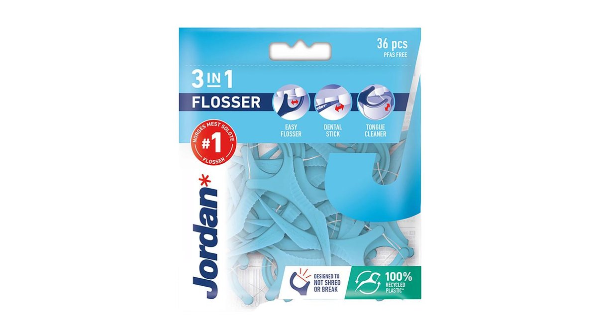 Jordan 3-in-1 Flosser hammaslankain 36kpl