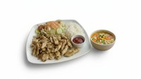 Objednať menu 1 Kuraci kebab tanier s ryzou + Polievka podla dennej ponuky