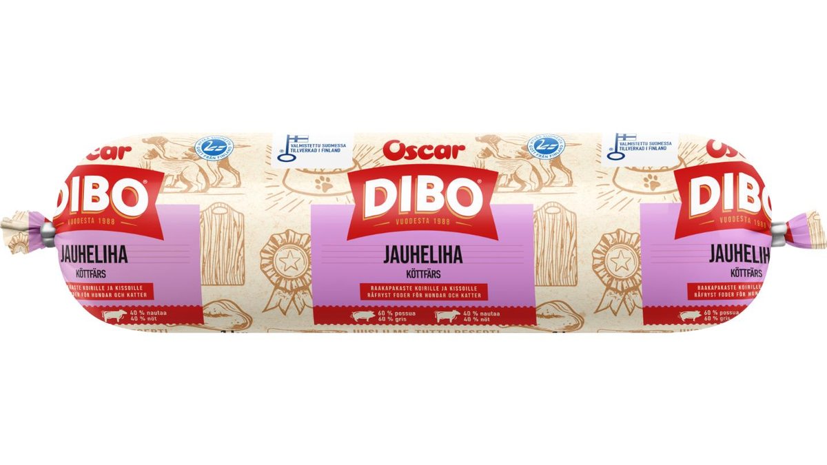 DIBO Jauheliha raakapakaste koirille ja kissoille 1kg