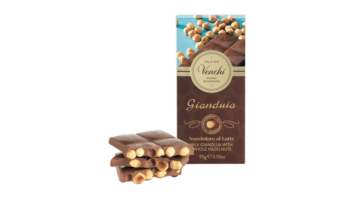 Gianduja bar m. mælkechokolade & hasselnødder, Venchi