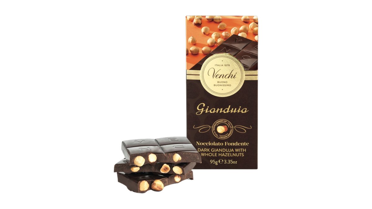 Gianduja bar m. mørk chokolade & hasselnødder, Venchi