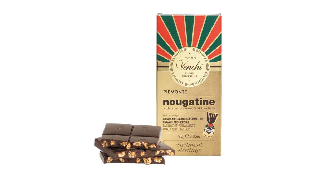 Mørk chokoladebar m. karamel & hasselnødder, Venchi