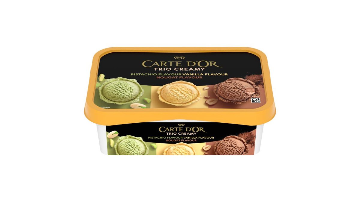 Carte d'Or Trio Creamy s príchuťou pistáciovou, vanilkovou a nugátovou, 1000 ml
