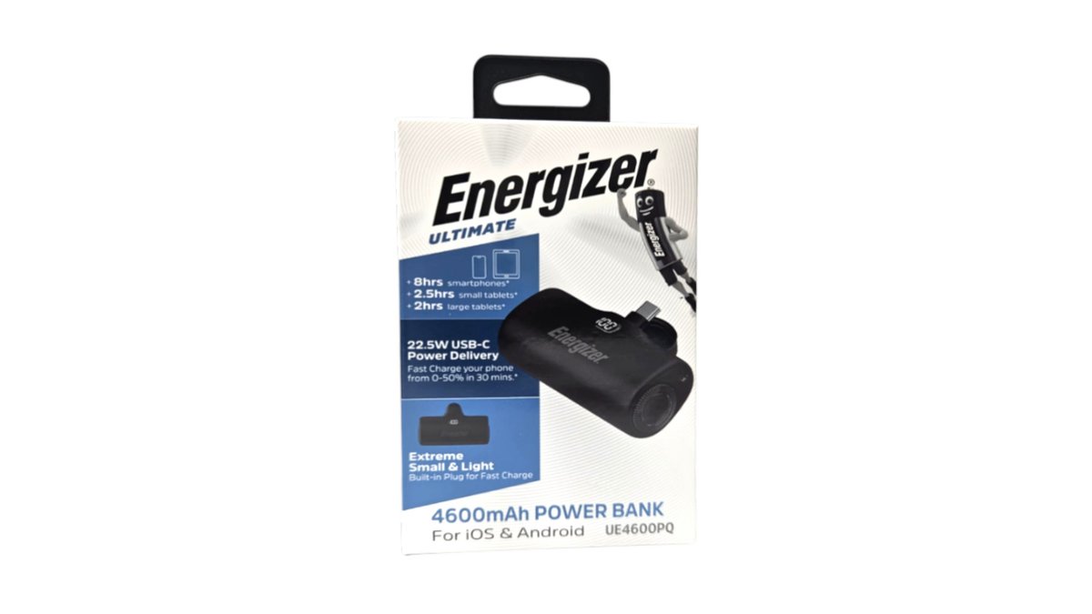 ​מטען נייד (Power Bank) לאייפון ואנדרואיד Energizer 4600mAh - חיבור USB-C מובנה | טמבוריה בשפירא 🔋