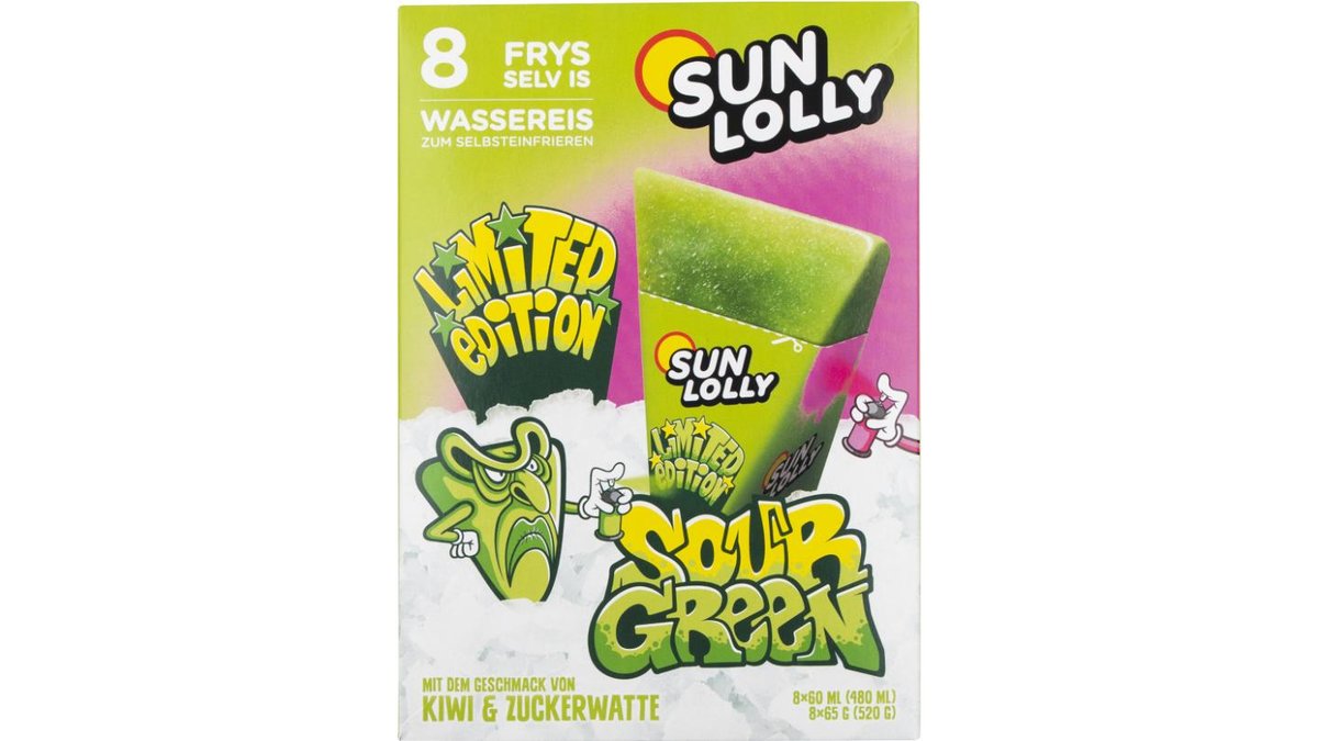 Sun Lolly Frys selv-is Kiwi & Candyfloss
