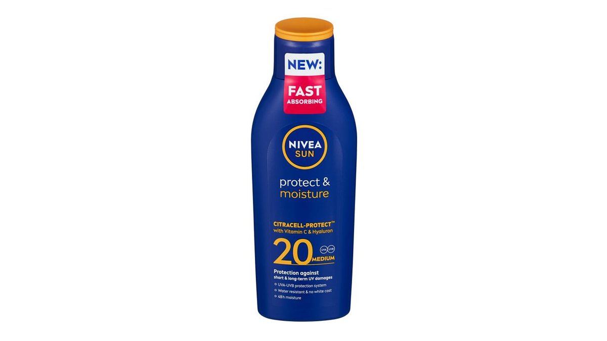 Nivea Sun Solkrem Protect & Moisture Spf 20, 200 ml