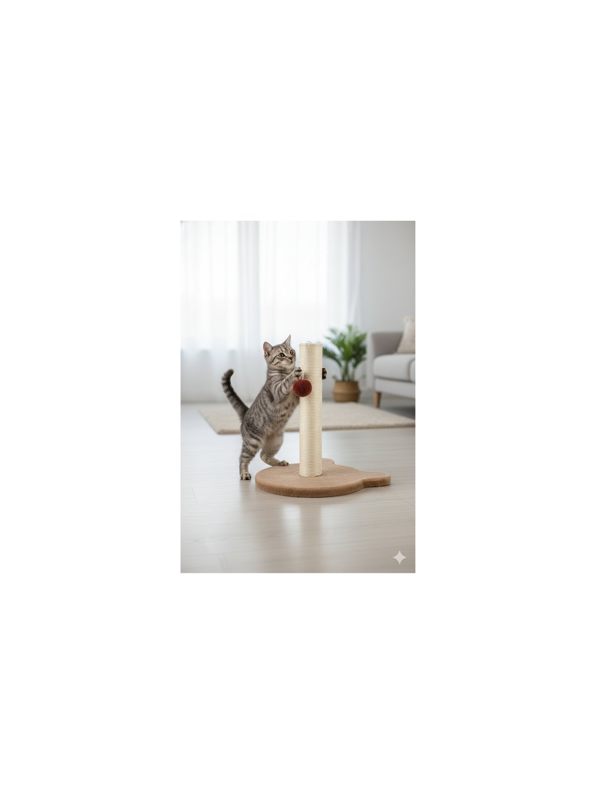 עמוד גירוד ומשחק לחתול Dog & Cat 🐱🧶 | בסיס רחב ויציב | כולל כדור משחק תלוי - חיות מחמד טמבוריה בשפירא